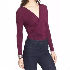 FREE PEOPLE- Be Your Baby Top Wrap Plum